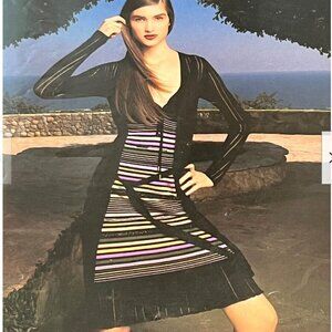 MISSONI Striped metallic Knit Tank Dress Size 12 EUC